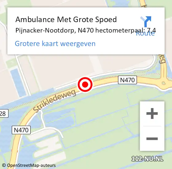 Locatie op kaart van de 112 melding: Ambulance Met Grote Spoed Naar Pijnacker-Nootdorp, N470 hectometerpaal: 7,4 op 29 juni 2024 01:53