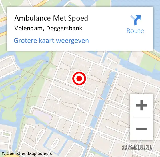 Locatie op kaart van de 112 melding: Ambulance Met Spoed Naar Volendam, Doggersbank op 29 juni 2024 02:11