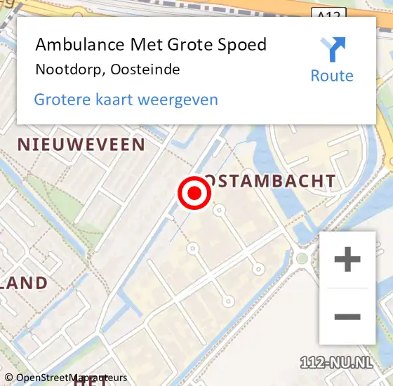 Locatie op kaart van de 112 melding: Ambulance Met Grote Spoed Naar Nootdorp, Oosteinde op 29 juni 2024 02:16