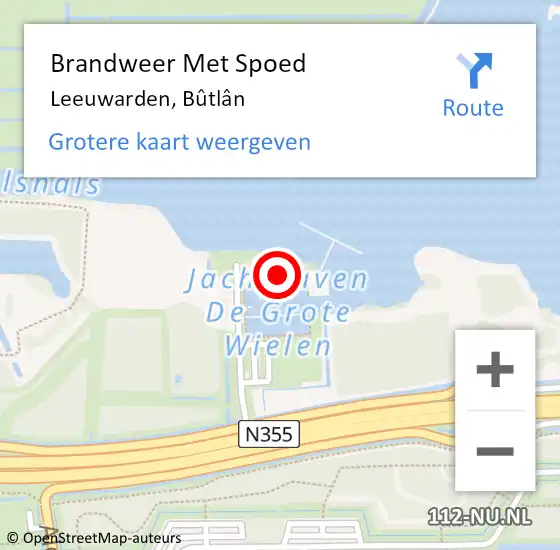 Locatie op kaart van de 112 melding: Brandweer Met Spoed Naar Leeuwarden, Bûtlân op 29 juni 2024 02:28