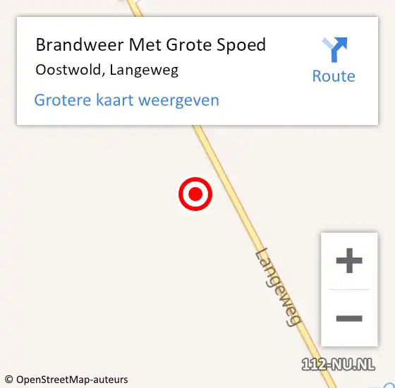 Locatie op kaart van de 112 melding: Brandweer Met Grote Spoed Naar Oostwold, Langeweg op 29 juni 2024 03:39