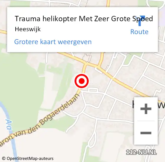 Locatie op kaart van de 112 melding: Trauma helikopter Met Zeer Grote Spoed Naar Heeswijk op 29 juni 2024 04:22