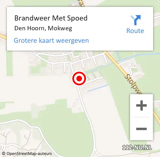 Locatie op kaart van de 112 melding: Brandweer Met Spoed Naar Den Hoorn, Mokweg op 29 juni 2024 05:49