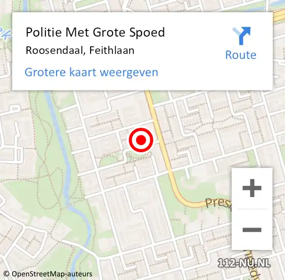 Locatie op kaart van de 112 melding: Politie Met Grote Spoed Naar Roosendaal, Feithlaan op 29 juni 2024 05:52