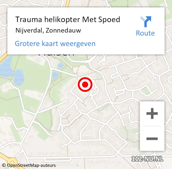 Locatie op kaart van de 112 melding: Trauma helikopter Met Spoed Naar Nijverdal, Zonnedauw op 29 juni 2024 06:11