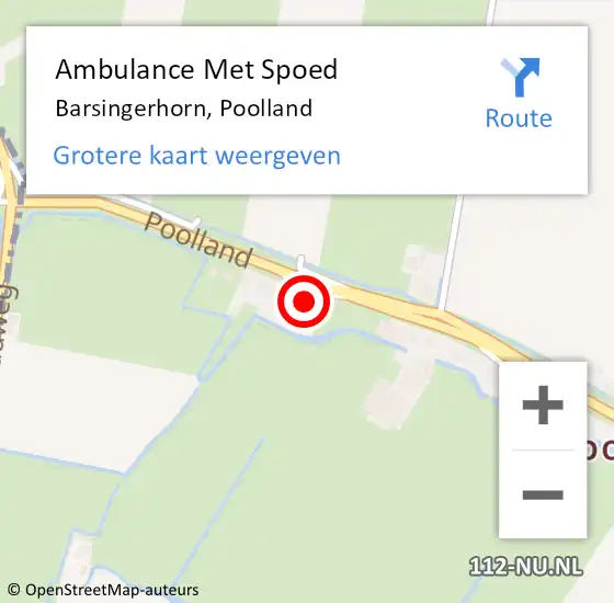 Locatie op kaart van de 112 melding: Ambulance Met Spoed Naar Barsingerhorn, Poolland op 29 juni 2024 07:55