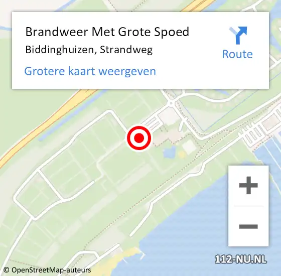 Locatie op kaart van de 112 melding: Brandweer Met Grote Spoed Naar Biddinghuizen, Strandweg op 29 juni 2024 08:26