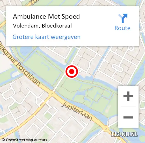 Locatie op kaart van de 112 melding: Ambulance Met Spoed Naar Volendam, Bloedkoraal op 29 juni 2024 09:09