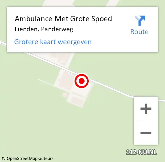 Locatie op kaart van de 112 melding: Ambulance Met Grote Spoed Naar Lienden, Panderweg op 11 oktober 2014 07:51