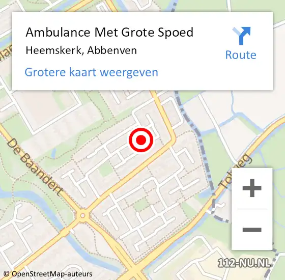 Locatie op kaart van de 112 melding: Ambulance Met Grote Spoed Naar Heemskerk, Abbenven op 29 juni 2024 09:38