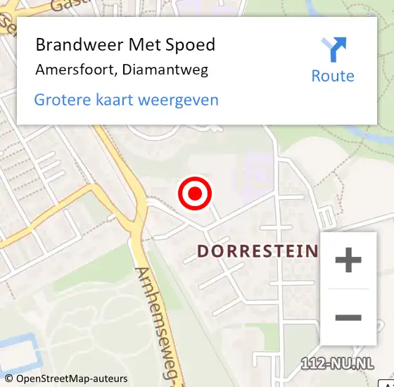 Locatie op kaart van de 112 melding: Brandweer Met Spoed Naar Amersfoort, Diamantweg op 29 juni 2024 09:44