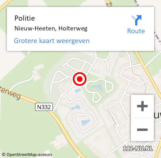 Locatie op kaart van de 112 melding: Politie Nieuw-Heeten, Holterweg op 29 juni 2024 09:51