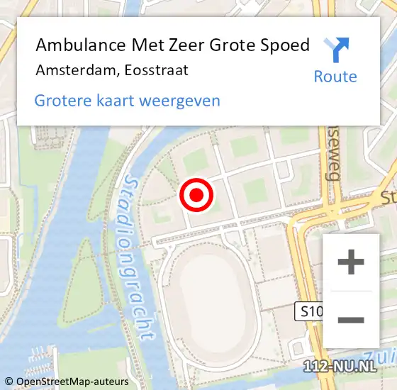 Locatie op kaart van de 112 melding: Ambulance Met Zeer Grote Spoed Naar Amsterdam, Eosstraat op 29 juni 2024 09:52
