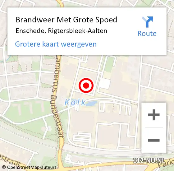 Locatie op kaart van de 112 melding: Brandweer Met Grote Spoed Naar Enschede, Rigtersbleek-Aalten op 29 juni 2024 10:00