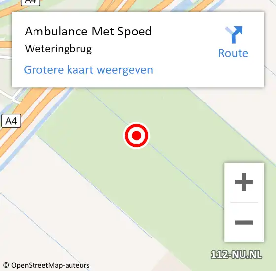 Locatie op kaart van de 112 melding: Ambulance Met Spoed Naar Weteringbrug op 29 juni 2024 10:25