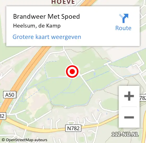 Locatie op kaart van de 112 melding: Brandweer Met Spoed Naar Heelsum, de Kamp op 29 juni 2024 10:29