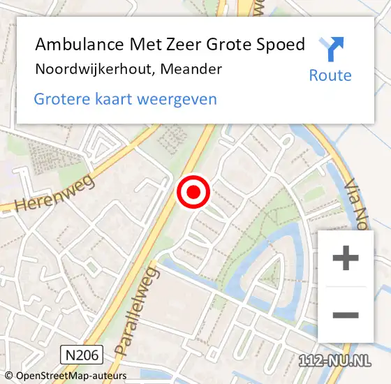 Locatie op kaart van de 112 melding: Ambulance Met Zeer Grote Spoed Naar Noordwijkerhout, Meander op 29 juni 2024 10:30