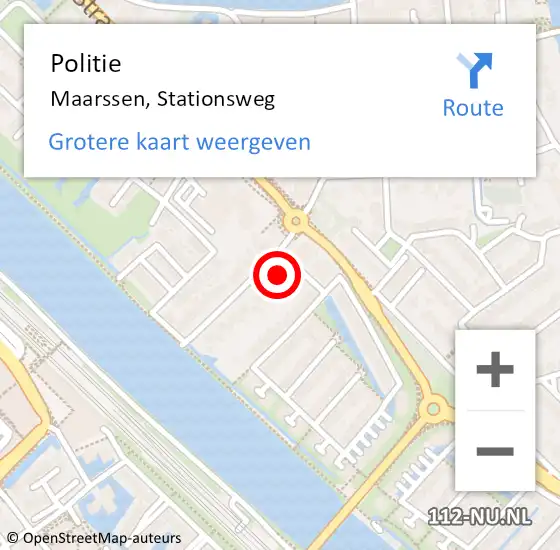 Locatie op kaart van de 112 melding: Politie Maarssen, Stationsweg op 29 juni 2024 10:33