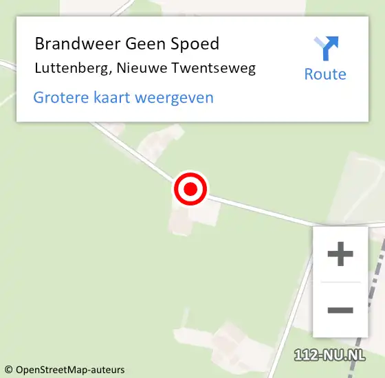 Locatie op kaart van de 112 melding: Brandweer Geen Spoed Naar Luttenberg, Nieuwe Twentseweg op 29 juni 2024 10:35