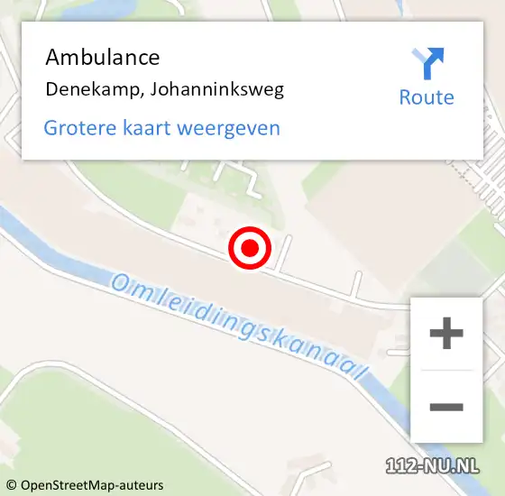 Locatie op kaart van de 112 melding: Ambulance Denekamp, Johanninksweg op 29 juni 2024 10:40