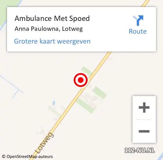 Locatie op kaart van de 112 melding: Ambulance Met Spoed Naar Anna Paulowna, Lotweg op 29 juni 2024 10:48