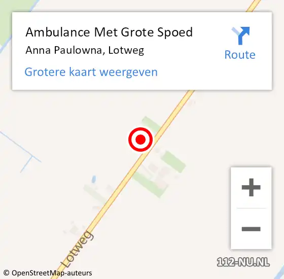 Locatie op kaart van de 112 melding: Ambulance Met Grote Spoed Naar Anna Paulowna, Lotweg op 29 juni 2024 10:51