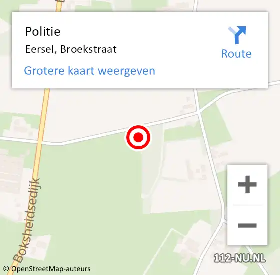 Locatie op kaart van de 112 melding: Politie Eersel, Broekstraat op 29 juni 2024 10:58