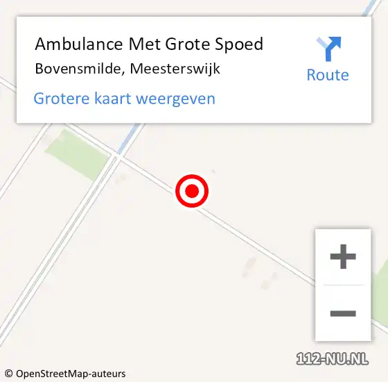 Locatie op kaart van de 112 melding: Ambulance Met Grote Spoed Naar Bovensmilde, Meesterswijk op 29 juni 2024 11:29