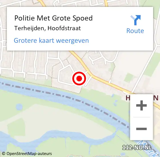 Locatie op kaart van de 112 melding: Politie Met Grote Spoed Naar Terheijden, Hoofdstraat op 29 juni 2024 11:32