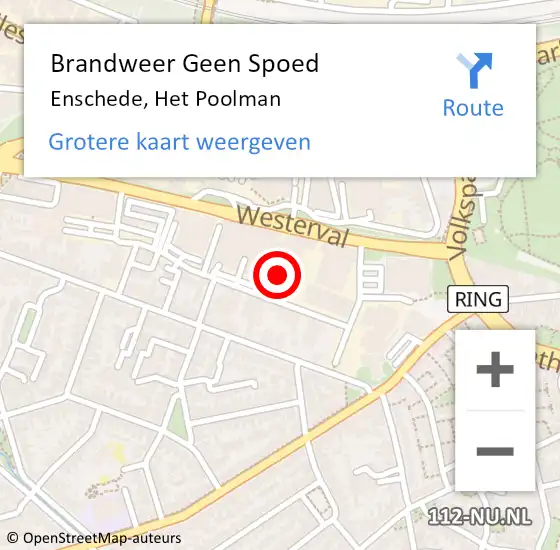 Locatie op kaart van de 112 melding: Brandweer Geen Spoed Naar Enschede, Het Poolman op 29 juni 2024 11:34