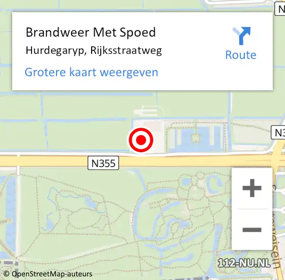 Locatie op kaart van de 112 melding: Brandweer Met Spoed Naar Hurdegaryp, Rijksstraatweg op 29 juni 2024 11:38