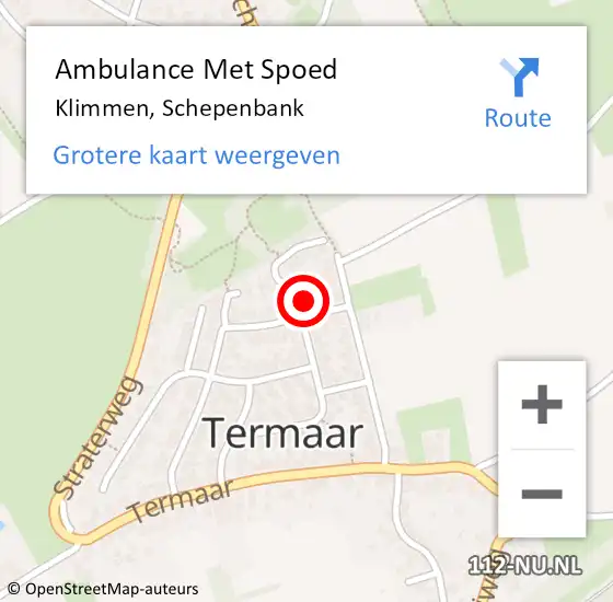 Locatie op kaart van de 112 melding: Ambulance Met Spoed Naar Klimmen, Schepenbank op 11 oktober 2014 08:25