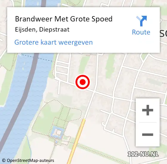 Locatie op kaart van de 112 melding: Brandweer Met Grote Spoed Naar Eijsden, Diepstraat op 29 juni 2024 12:12