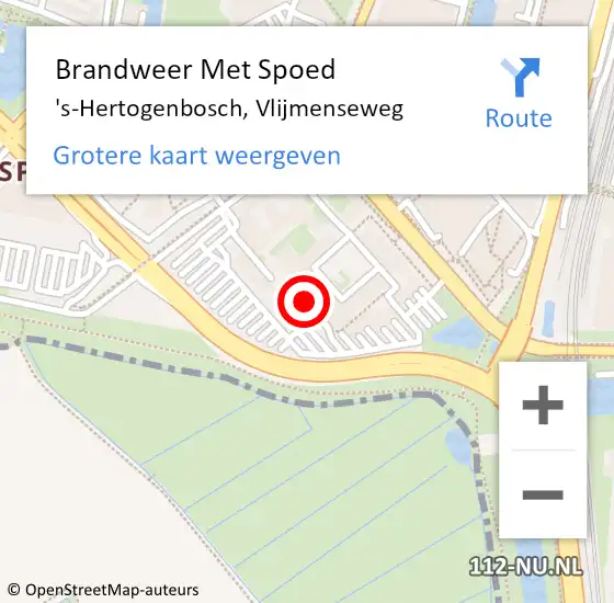 Locatie op kaart van de 112 melding: Brandweer Met Spoed Naar 's-Hertogenbosch, Vlijmenseweg op 29 juni 2024 12:19