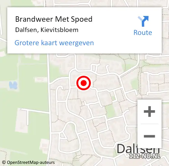 Locatie op kaart van de 112 melding: Brandweer Met Spoed Naar Dalfsen, Kievitsbloem op 29 juni 2024 12:26