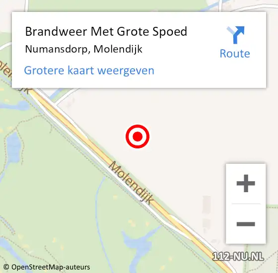 Locatie op kaart van de 112 melding: Brandweer Met Grote Spoed Naar Numansdorp, Molendijk op 29 juni 2024 12:31