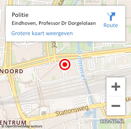 Locatie op kaart van de 112 melding: Politie Eindhoven, Professor Dr Dorgelolaan op 29 juni 2024 12:54