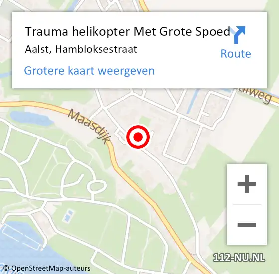 Locatie op kaart van de 112 melding: Trauma helikopter Met Grote Spoed Naar Aalst, Hambloksestraat op 29 juni 2024 13:28