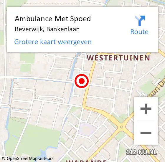 Locatie op kaart van de 112 melding: Ambulance Met Spoed Naar Beverwijk, Bankenlaan op 29 juni 2024 13:29