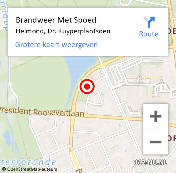 Locatie op kaart van de 112 melding: Brandweer Met Spoed Naar Helmond, Dr. Kuyperplantsoen op 29 juni 2024 13:51