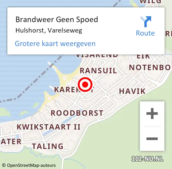 Locatie op kaart van de 112 melding: Brandweer Geen Spoed Naar Hulshorst, Varelseweg op 29 juni 2024 13:57