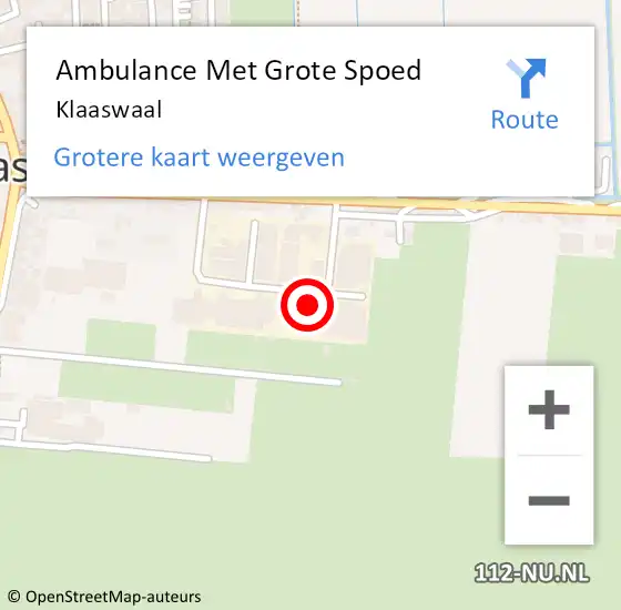 Locatie op kaart van de 112 melding: Ambulance Met Grote Spoed Naar Klaaswaal op 29 juni 2024 13:59