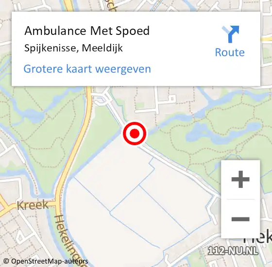 Locatie op kaart van de 112 melding: Ambulance Met Spoed Naar Spijkenisse, Meeldijk op 29 juni 2024 14:00