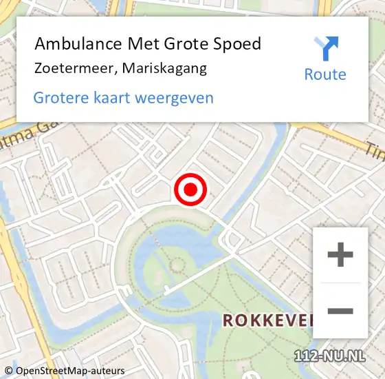 Locatie op kaart van de 112 melding: Ambulance Met Grote Spoed Naar Zoetermeer, Mariskagang op 29 juni 2024 14:07