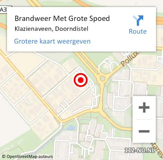 Locatie op kaart van de 112 melding: Brandweer Met Grote Spoed Naar Klazienaveen, Doorndistel op 29 juni 2024 14:09