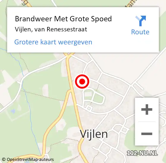 Locatie op kaart van de 112 melding: Brandweer Met Grote Spoed Naar Vijlen, van Renessestraat op 29 juni 2024 15:05