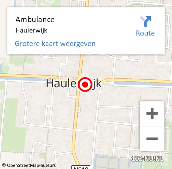 Locatie op kaart van de 112 melding: Ambulance Haulerwijk op 29 juni 2024 15:13