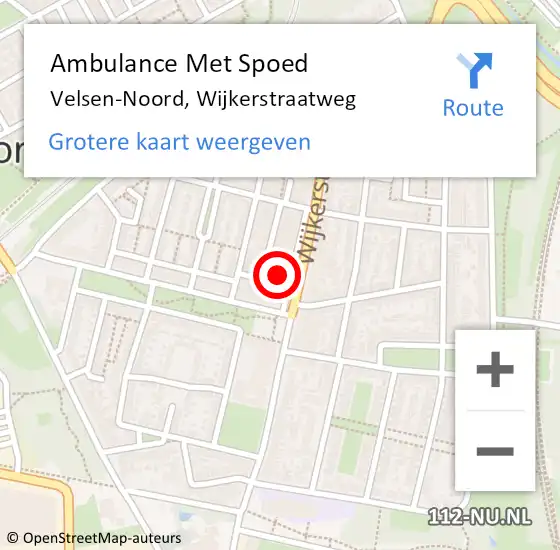 Locatie op kaart van de 112 melding: Ambulance Met Spoed Naar Velsen-Noord, Wijkerstraatweg op 29 juni 2024 15:18