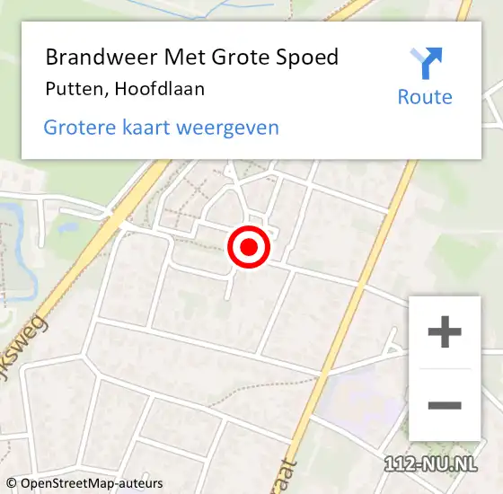 Locatie op kaart van de 112 melding: Brandweer Met Grote Spoed Naar Putten, Hoofdlaan op 29 juni 2024 15:27