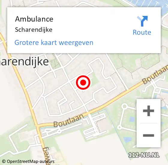Locatie op kaart van de 112 melding: Ambulance Scharendijke op 29 juni 2024 15:29